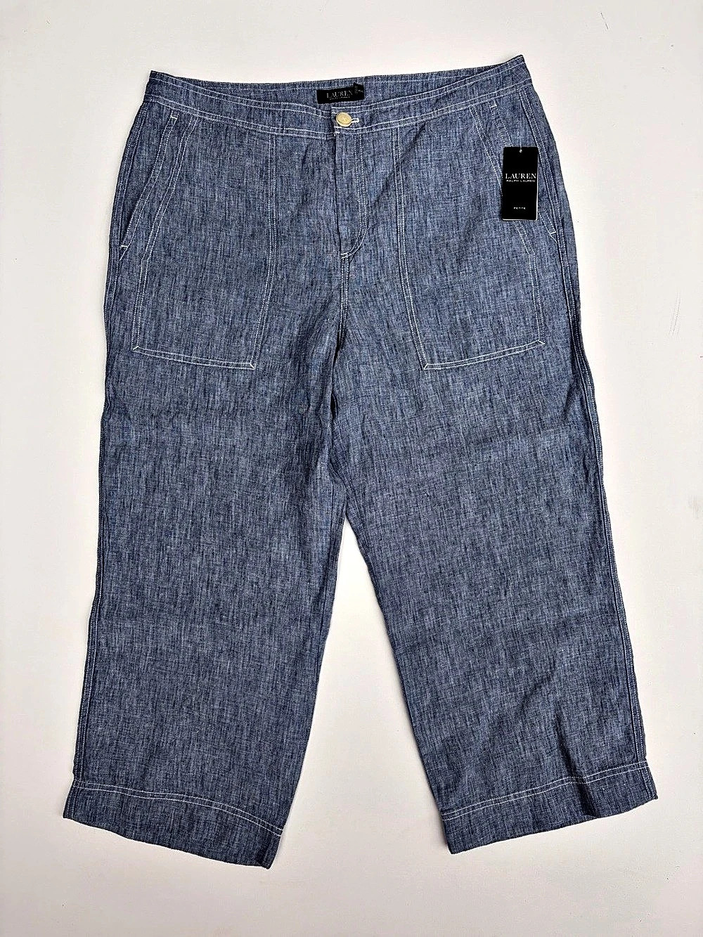 Ralph Lauren Blue Cropped Pants Size 14P NWT